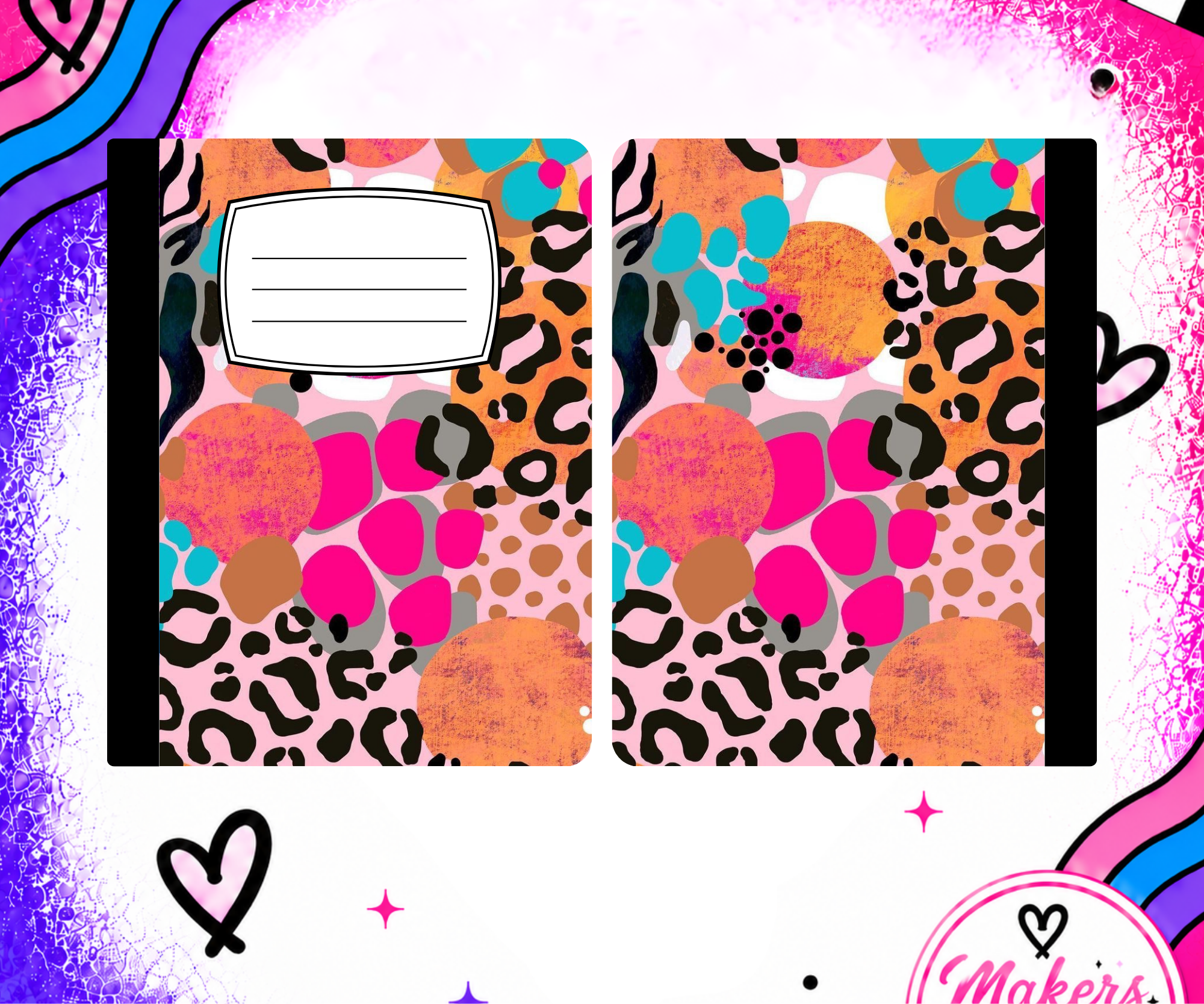 Orange leopard notebook cover