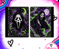 GHOST FACE GREEN AND PURPLE CHECKERED Notebook cover
