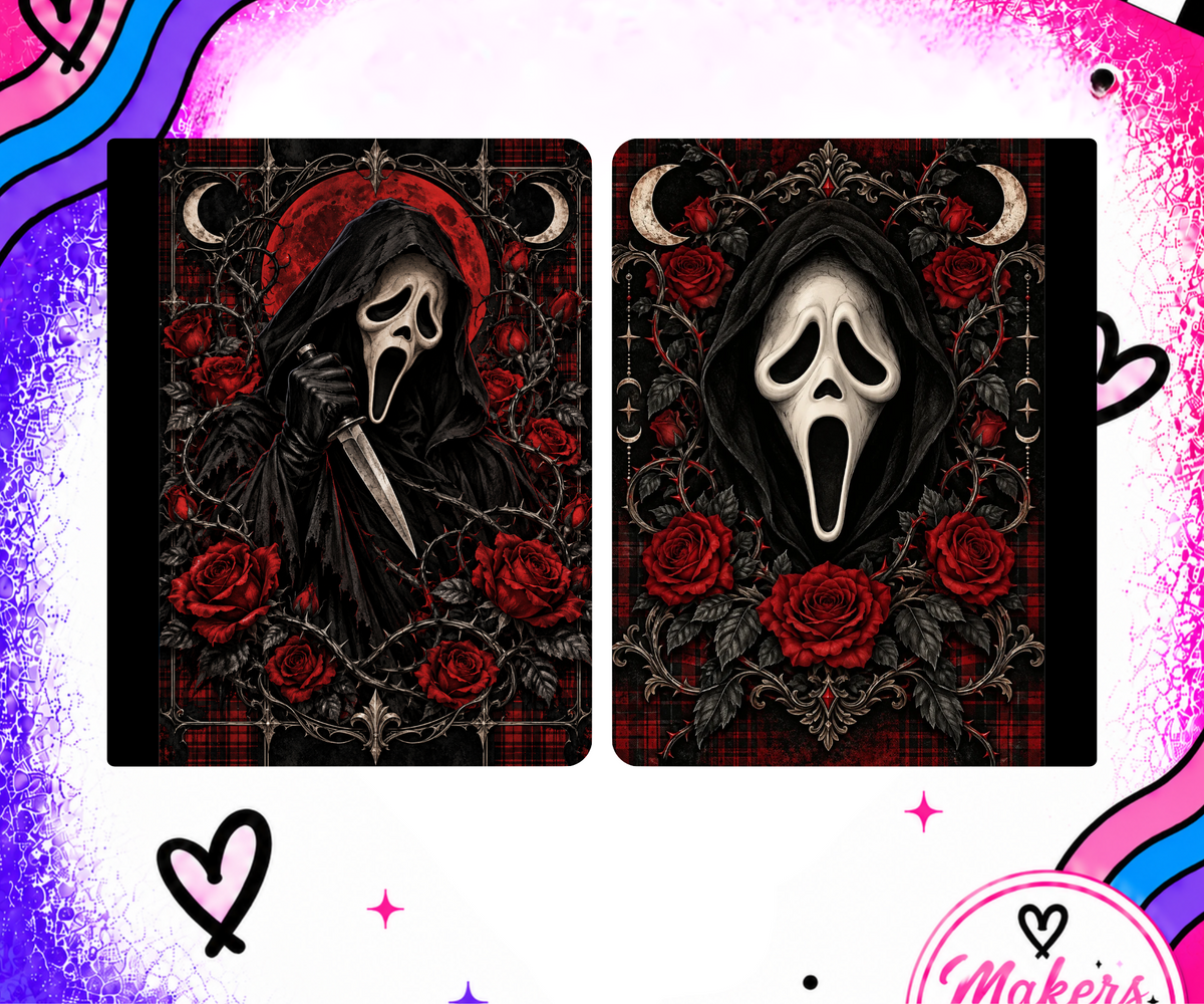 GHOST FACE ROSES CHECKERED Notebook cover