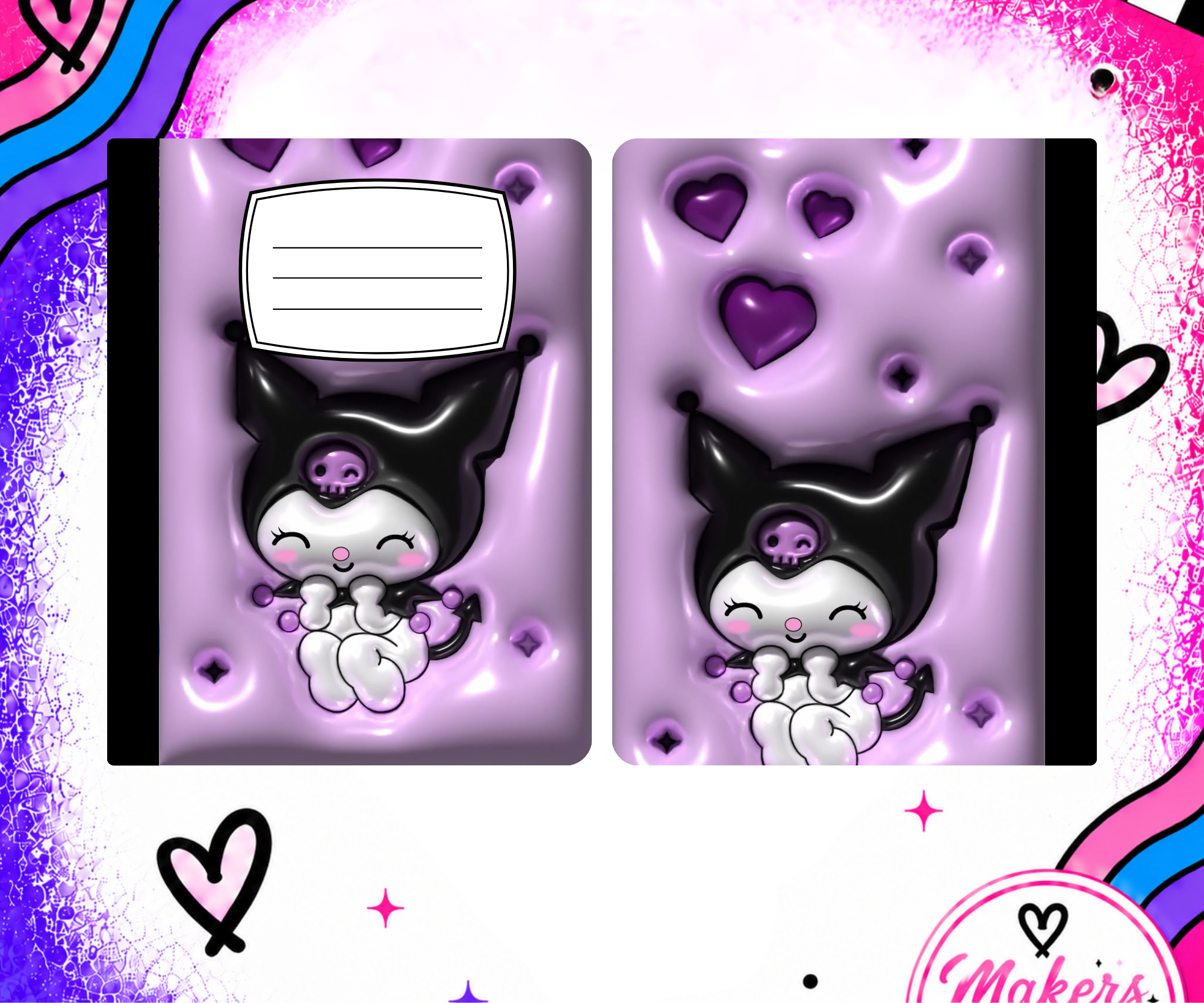 PURPLE KITTY notebook cover