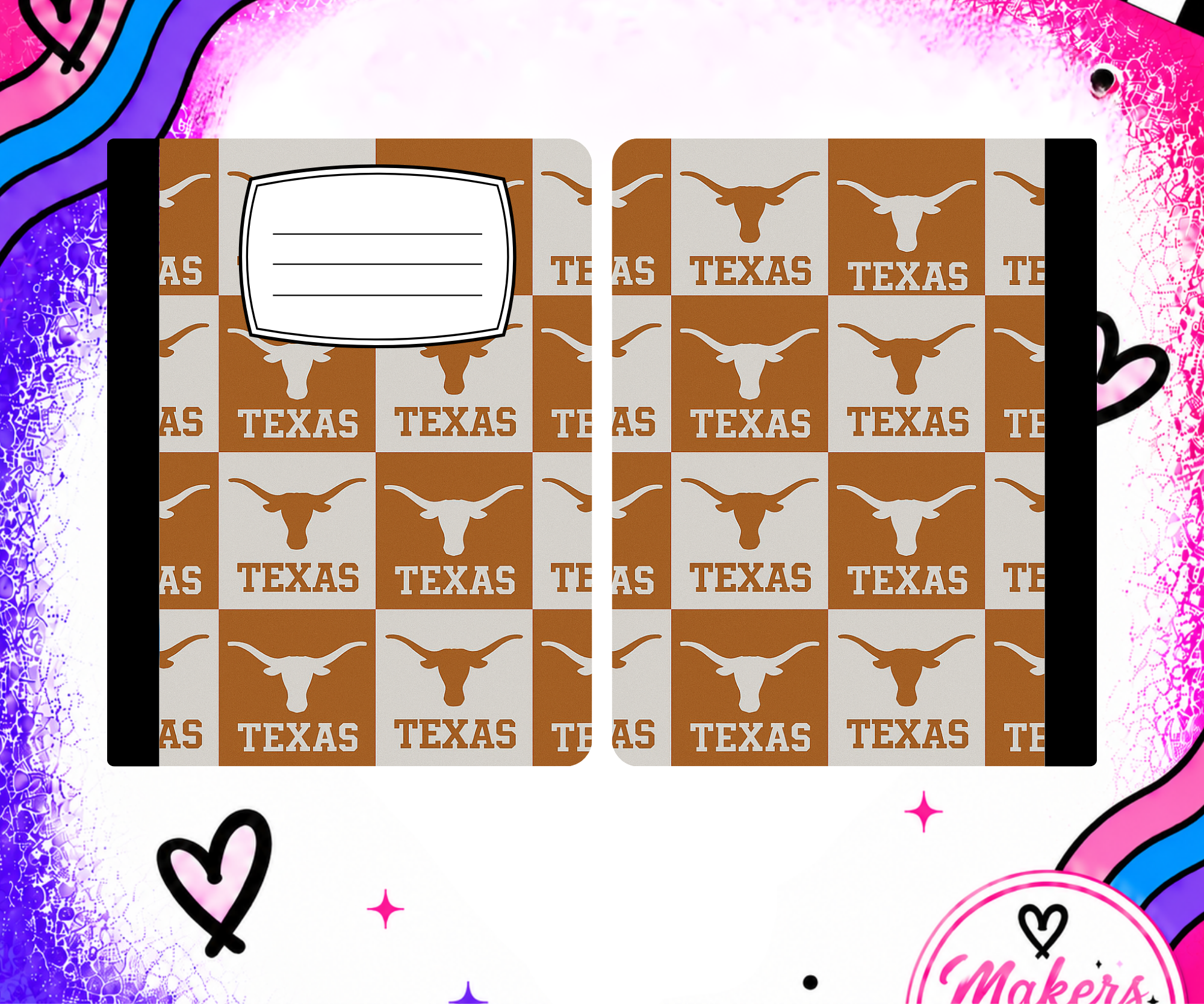 LONG HORNS notebook cover