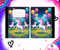 3 UNICORNS Notebook cover