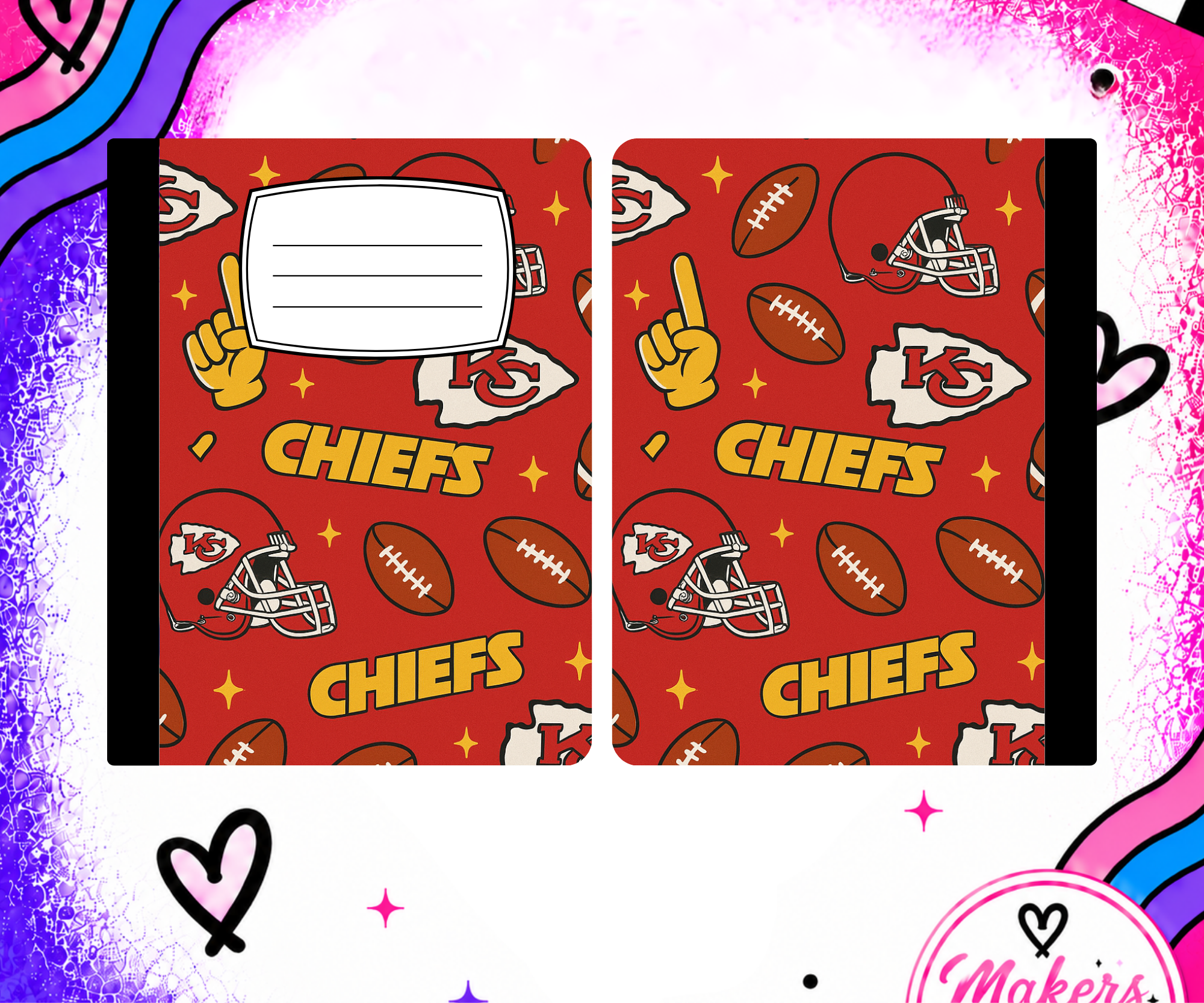 KC ON RED Notebook cover