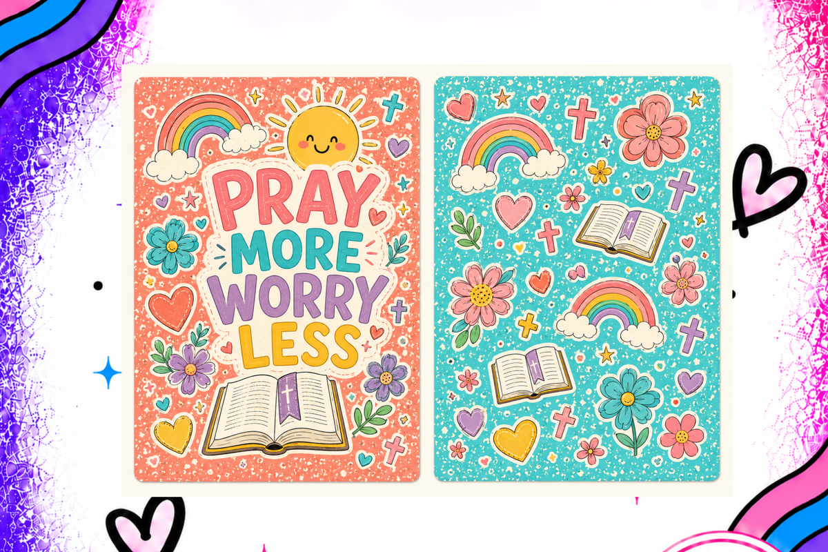 pray more worry less Notebook cover