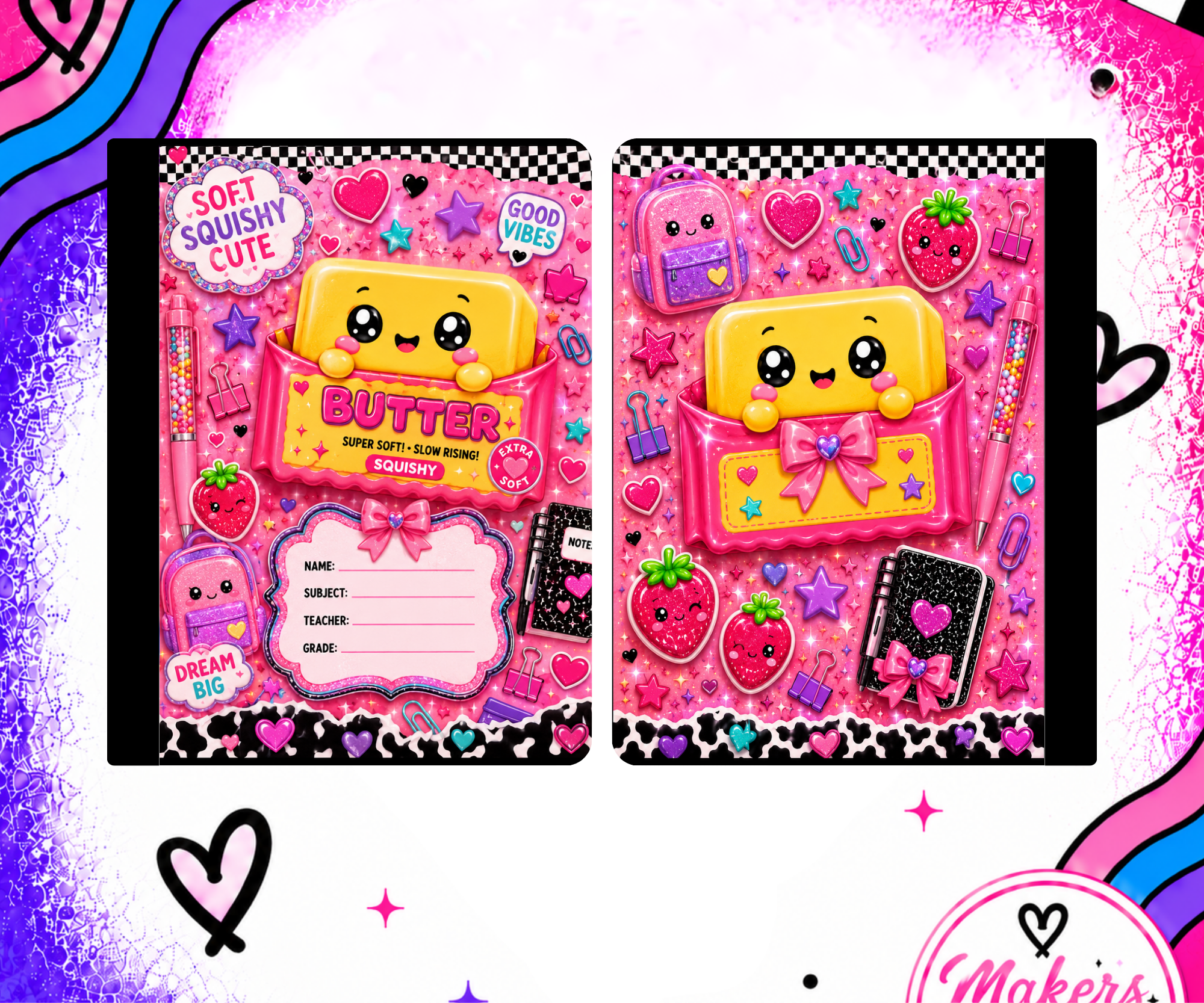 Pink Cutie Butter Notebook cover