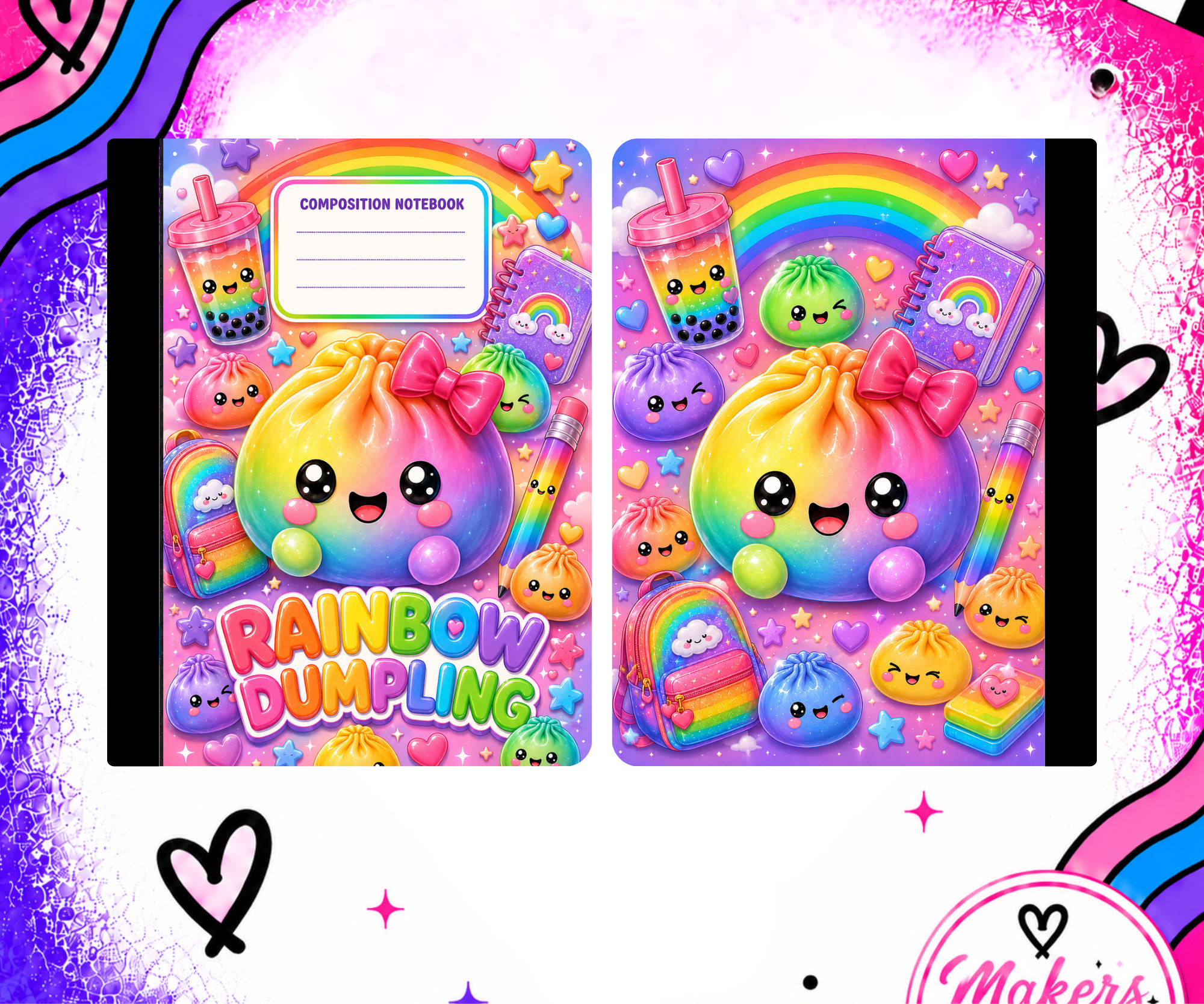 rainbow dumplings Notebook cover