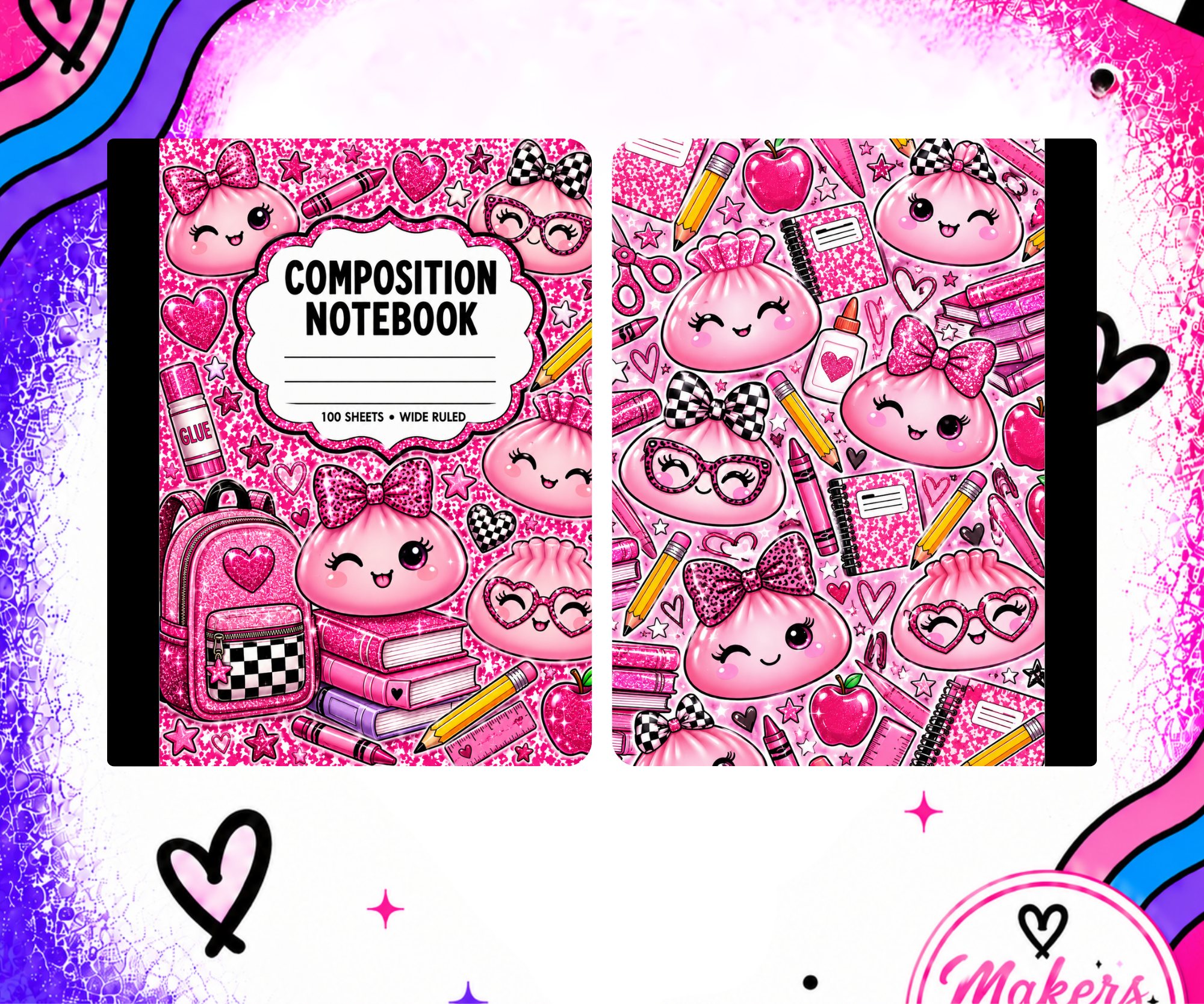 PINK 2 dumplings Notebook cover