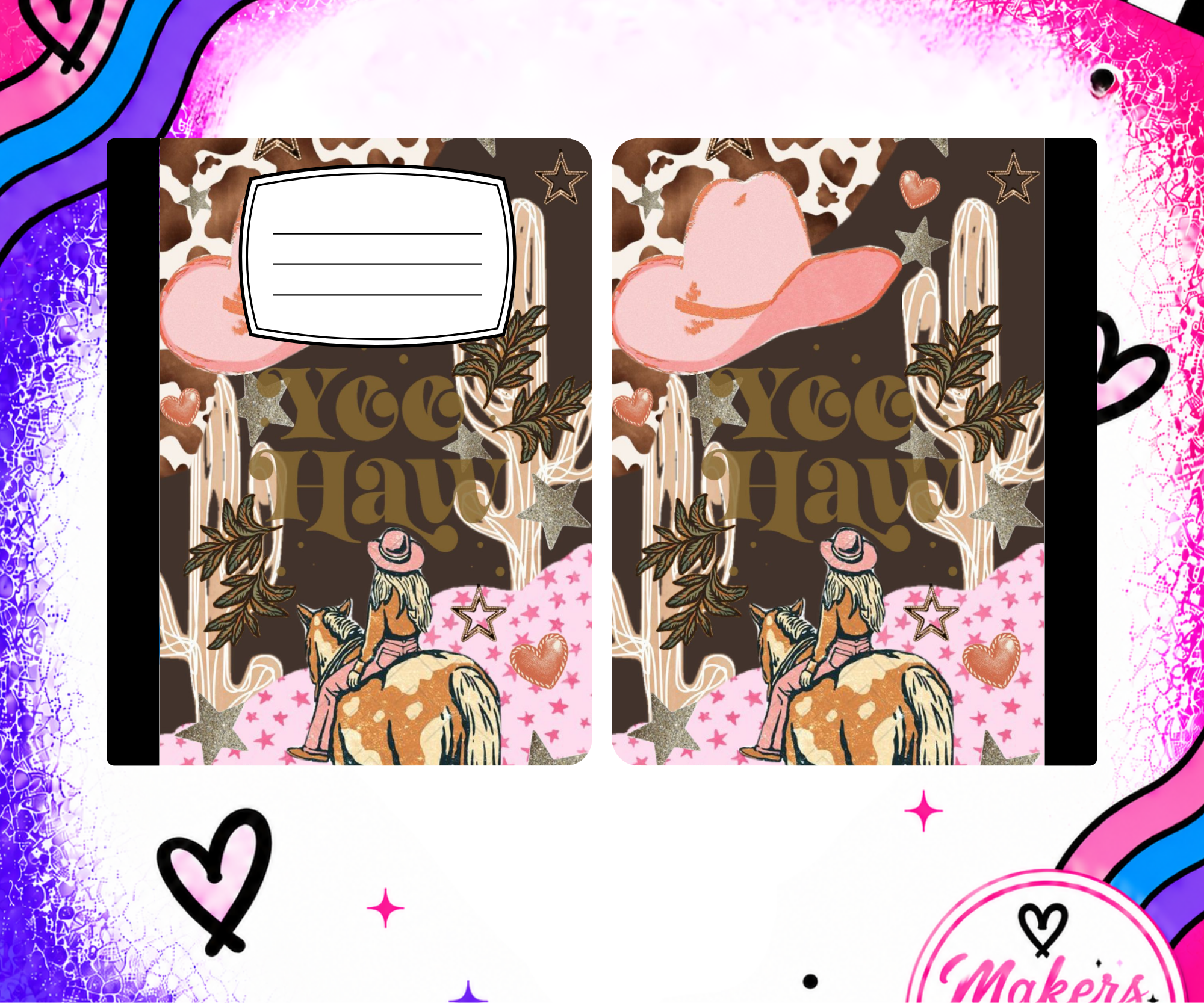 YEE HAW PINK notebook cover