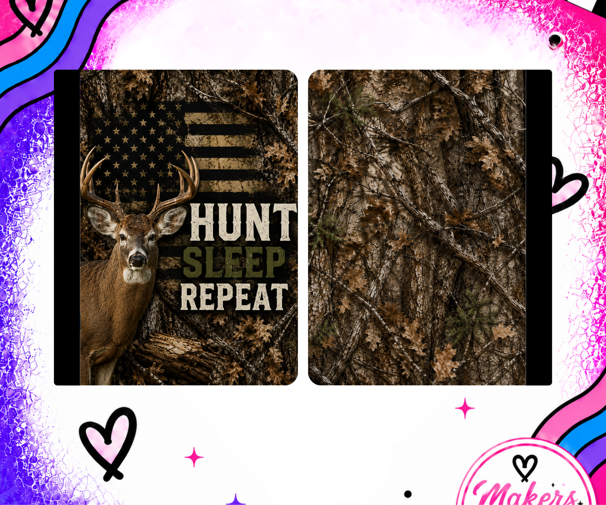 HUNT SLEEP REPEAT  Notebook cover
