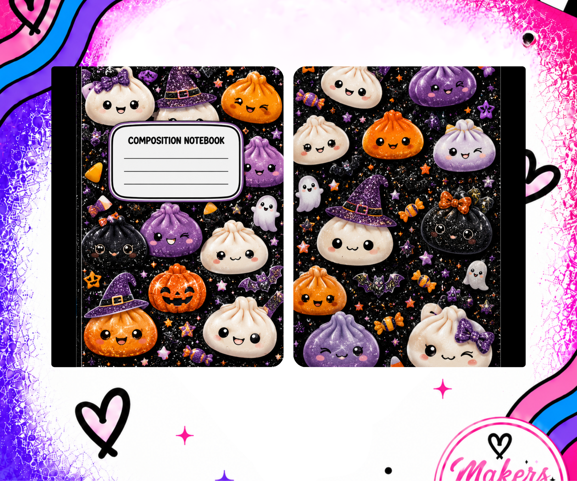 HALLOWEEN SQUISHY DUMPLING Notebook cover
