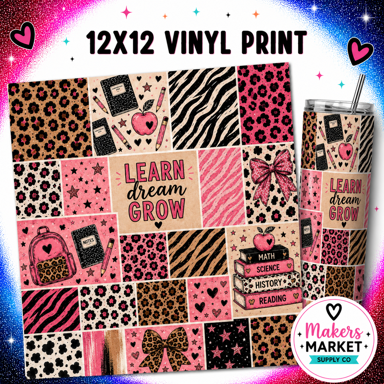 Animal print school PATCHWORK  Vinyl