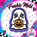 CUTE GHOST WITH JACKOLATERN  FRESHIE MOLD