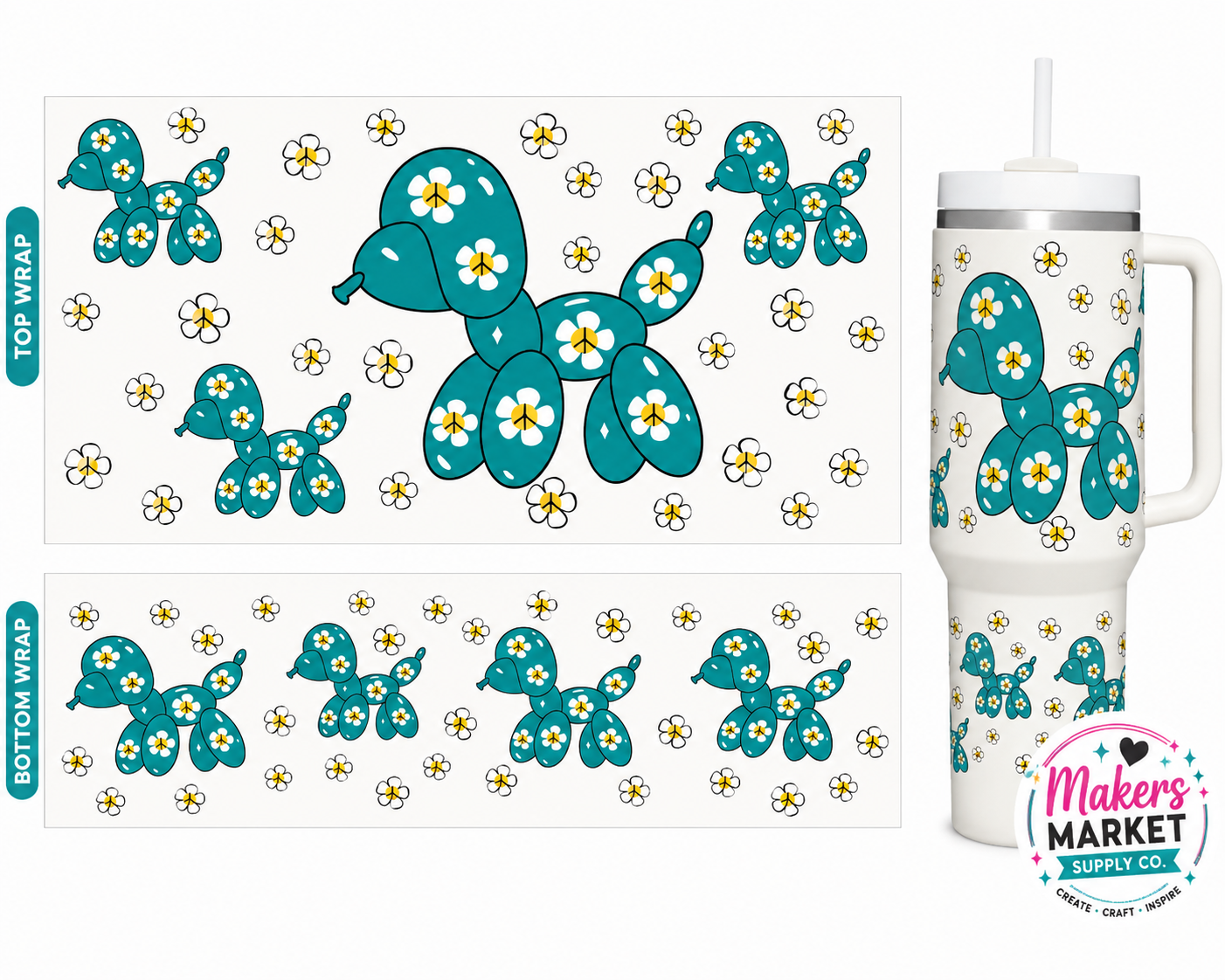 Balloon dog 40oz wrap