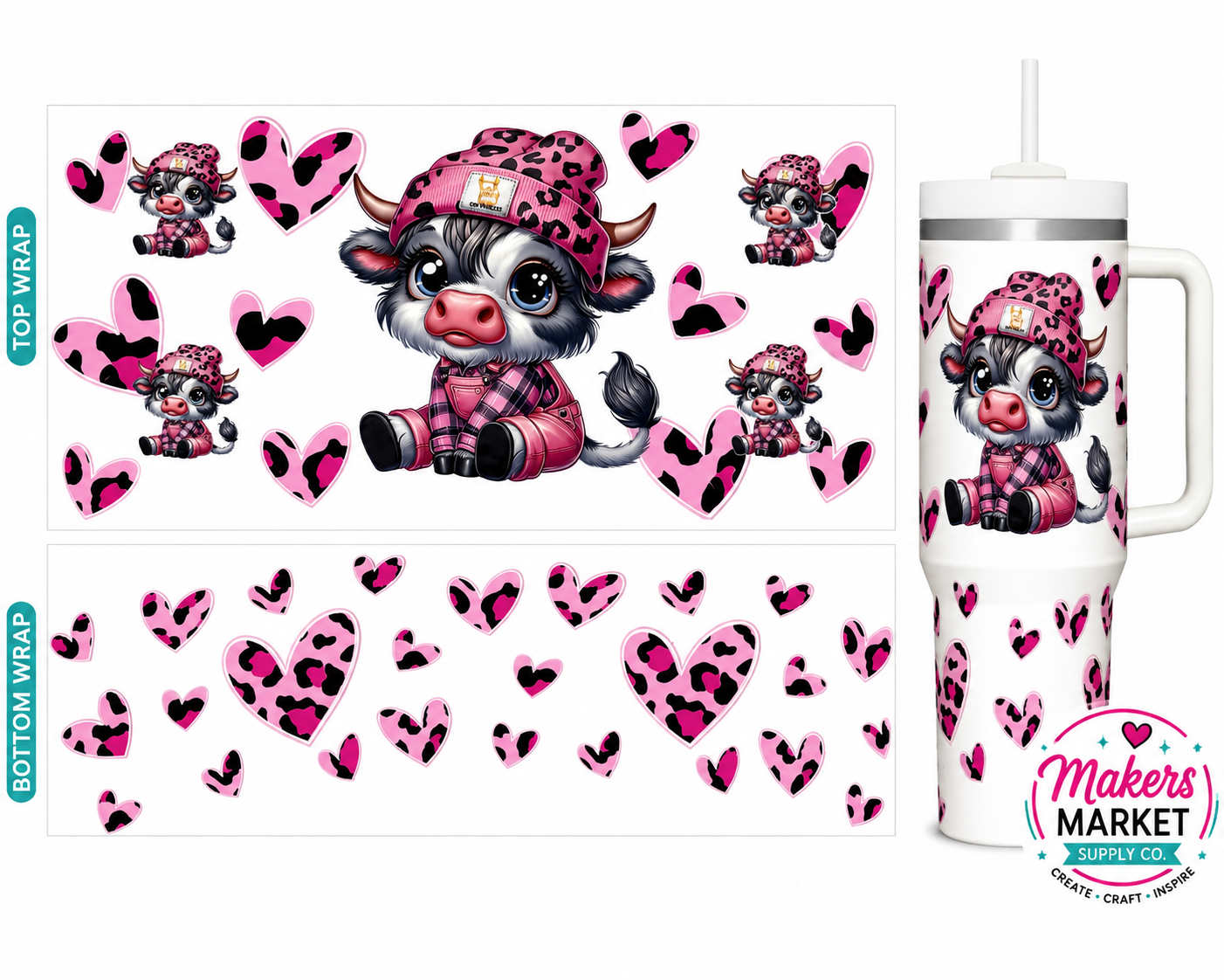 Pink Cow 40oz wrap