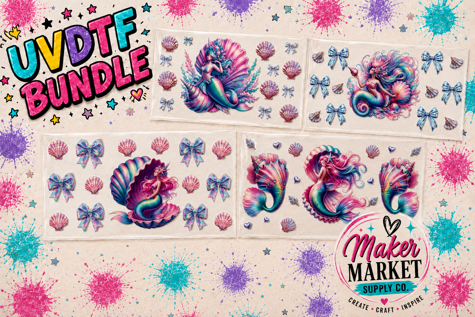 Mermaid uvdtf bundle