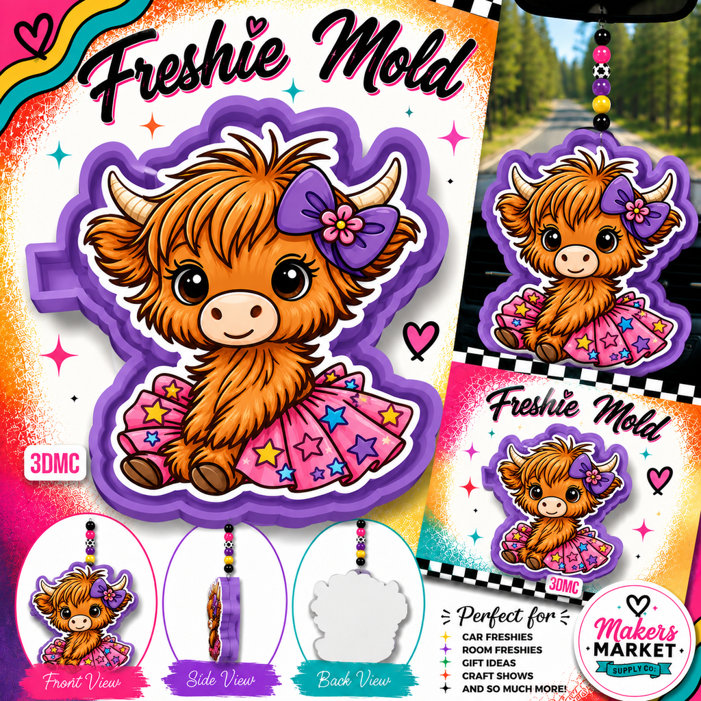 CUTTIE COW WITH STAR TUTU FRESHIE MOLD
