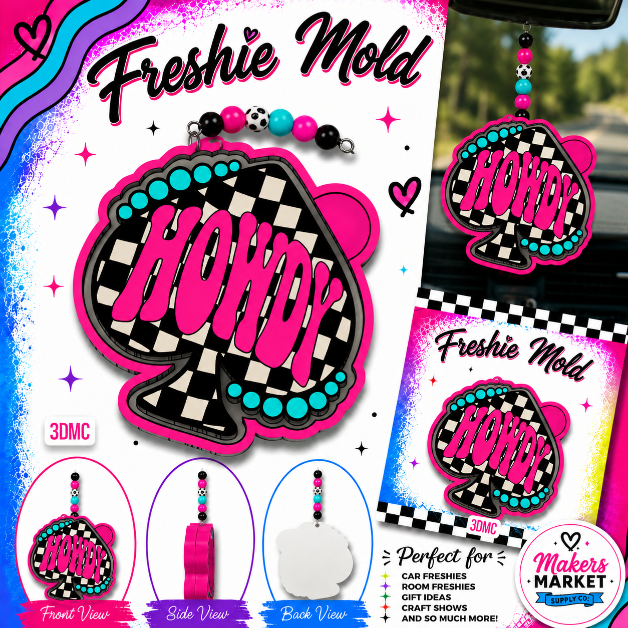 HOWDY CHECKED SPADE FRESHIE MOLD