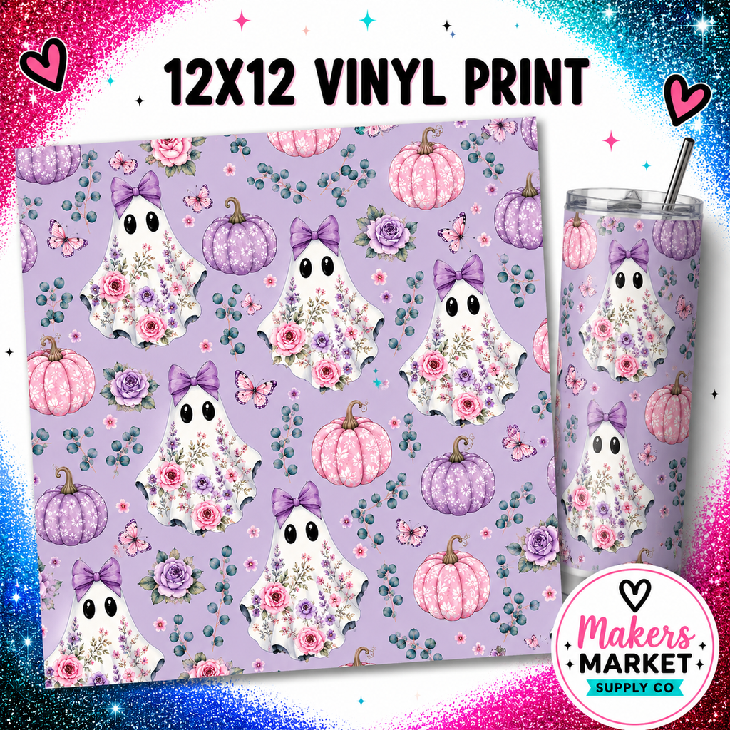Purple floral ghost Vinyl
