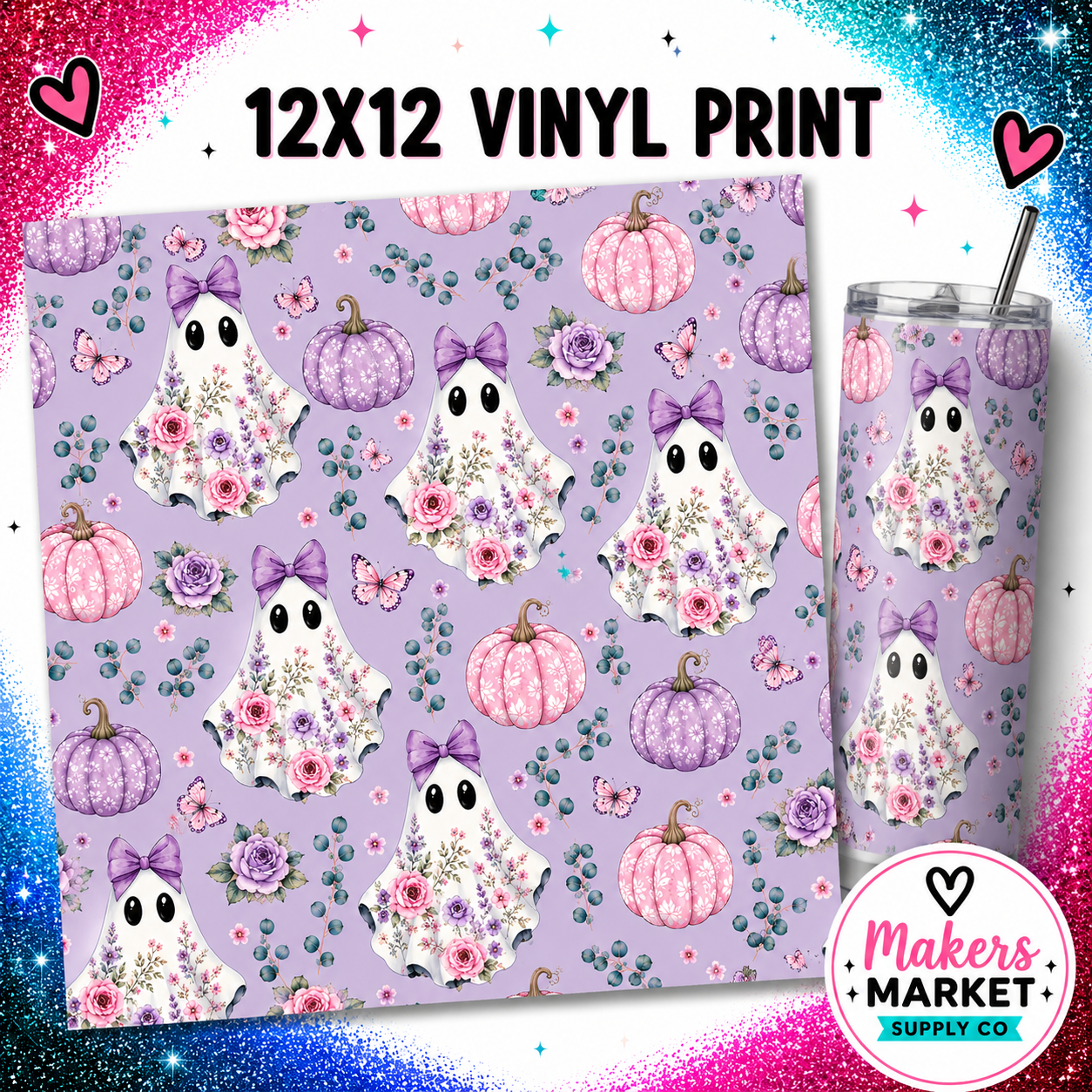 Purple floral ghost Vinyl