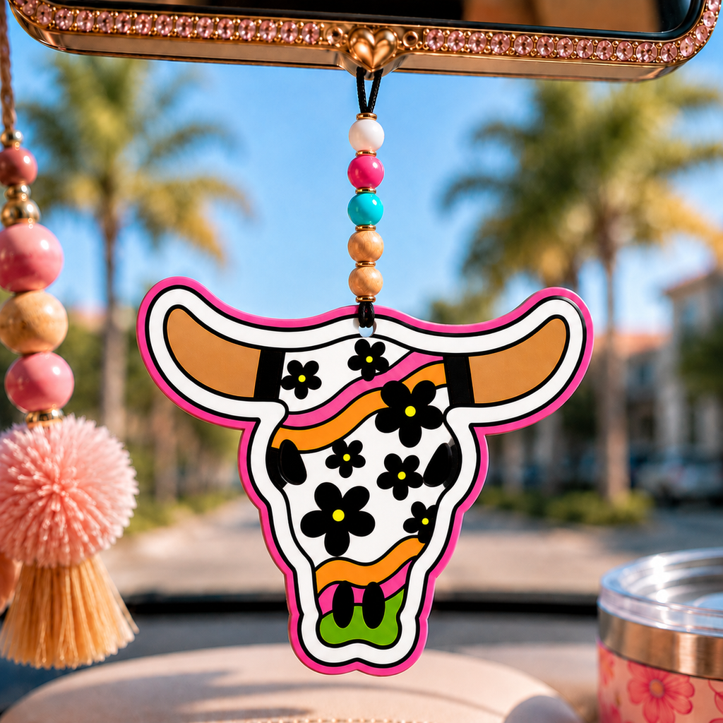 GROOVY BULL SKULL  freshie mold