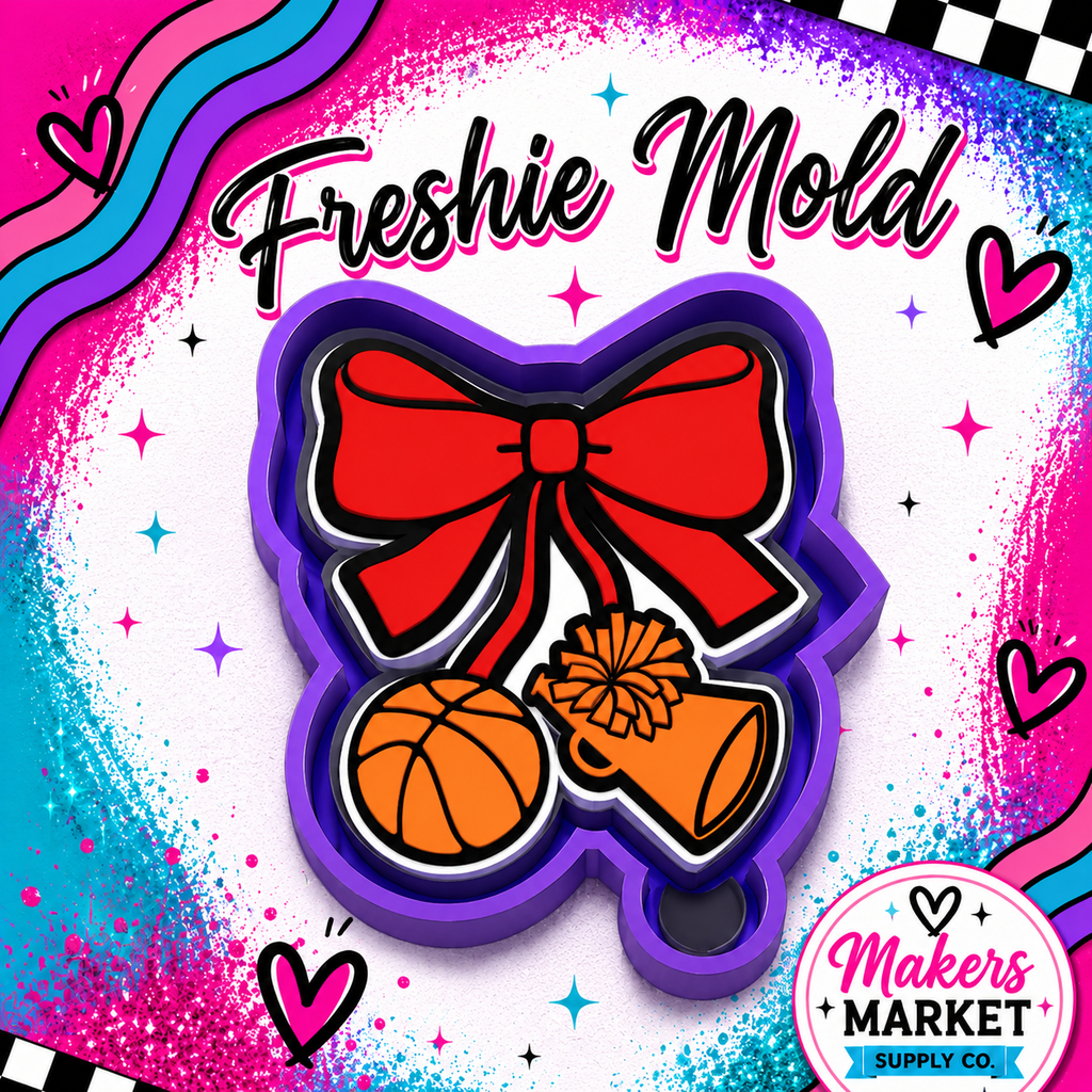 BASKET BALL AND MEGA PHONE BOW  freshie mold