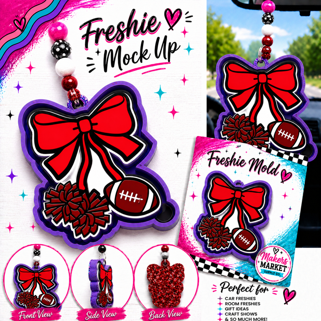 FOOTBALL AND POM  freshie mold