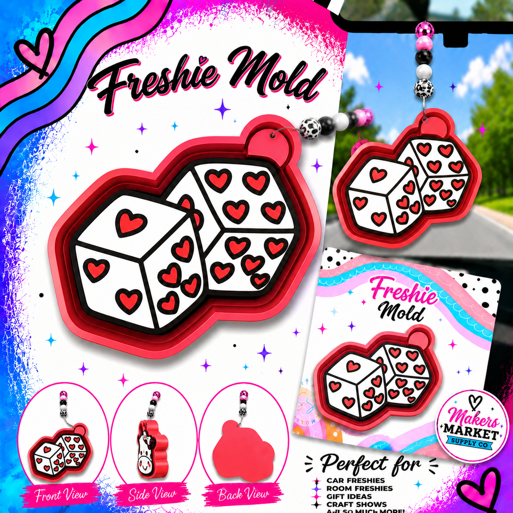 HEART DICE  FRESHIE MOLD