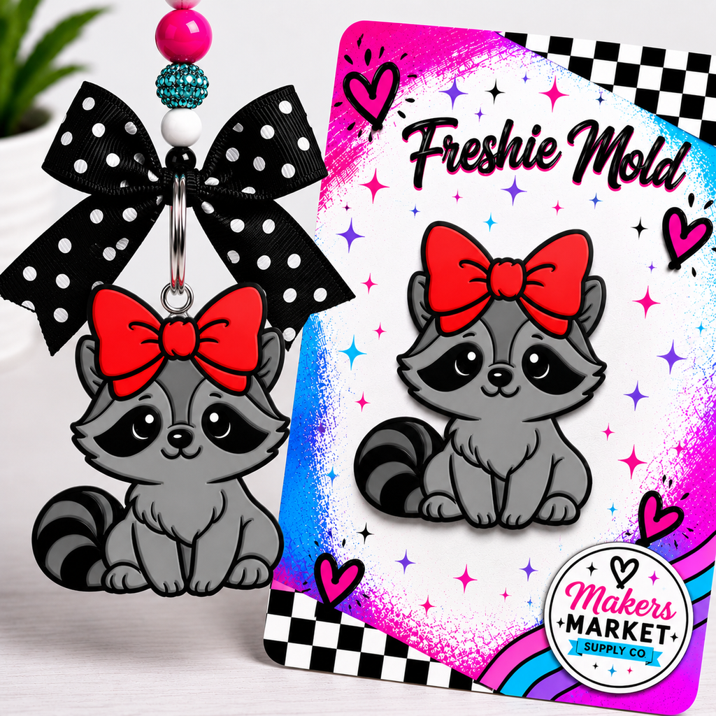 CUTE RACOON WITH BOWFRESHIE MOLD