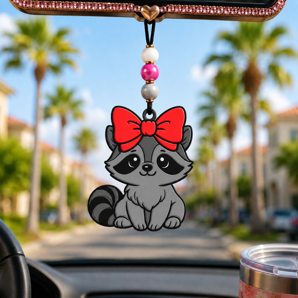 CUTE RACOON WITH BOWFRESHIE MOLD
