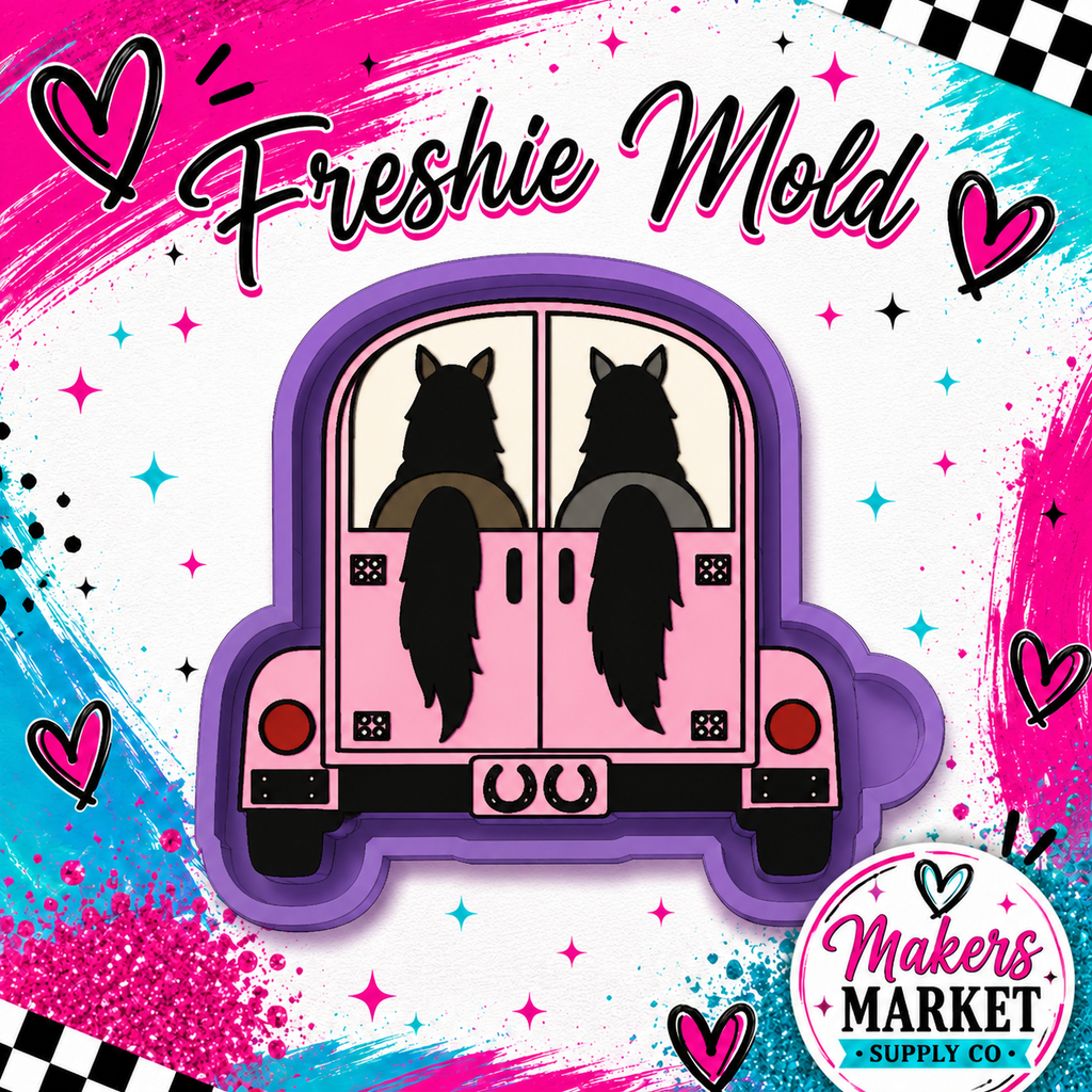 HORSES IN TRAILER FRESHIE MOLD