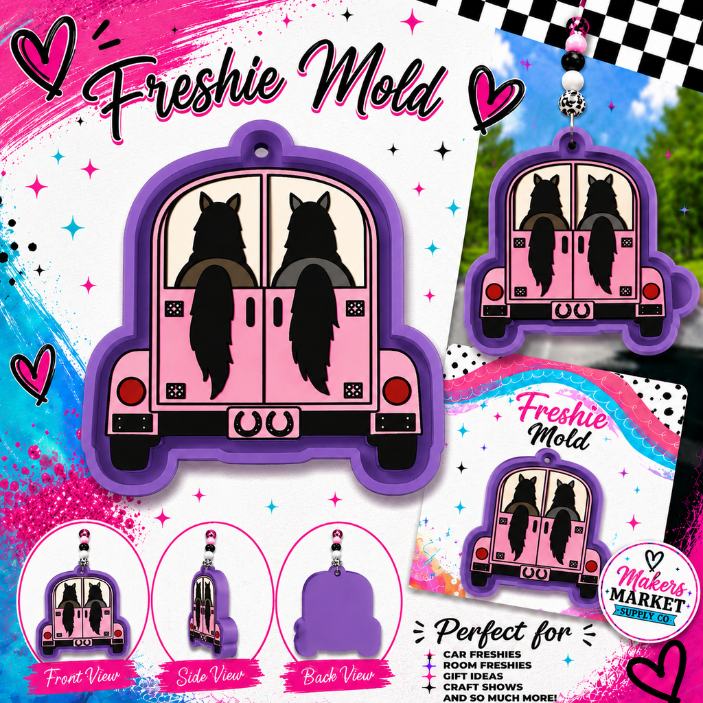 HORSES IN TRAILER FRESHIE MOLD