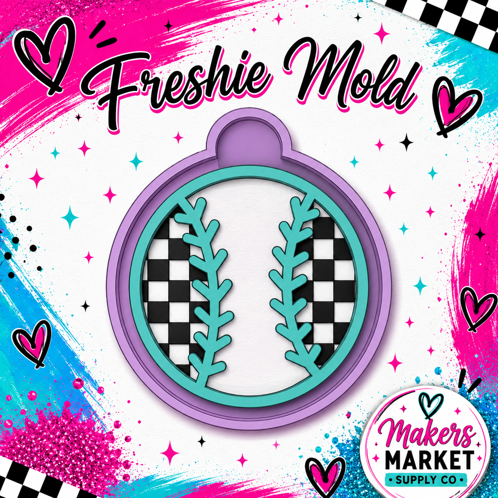 CHECKED BASEBALL/ SOFTBALL FRESHIE MOLD