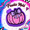 PUMPKIN WITH DOTS AND BOW  FRESHIE MOLD