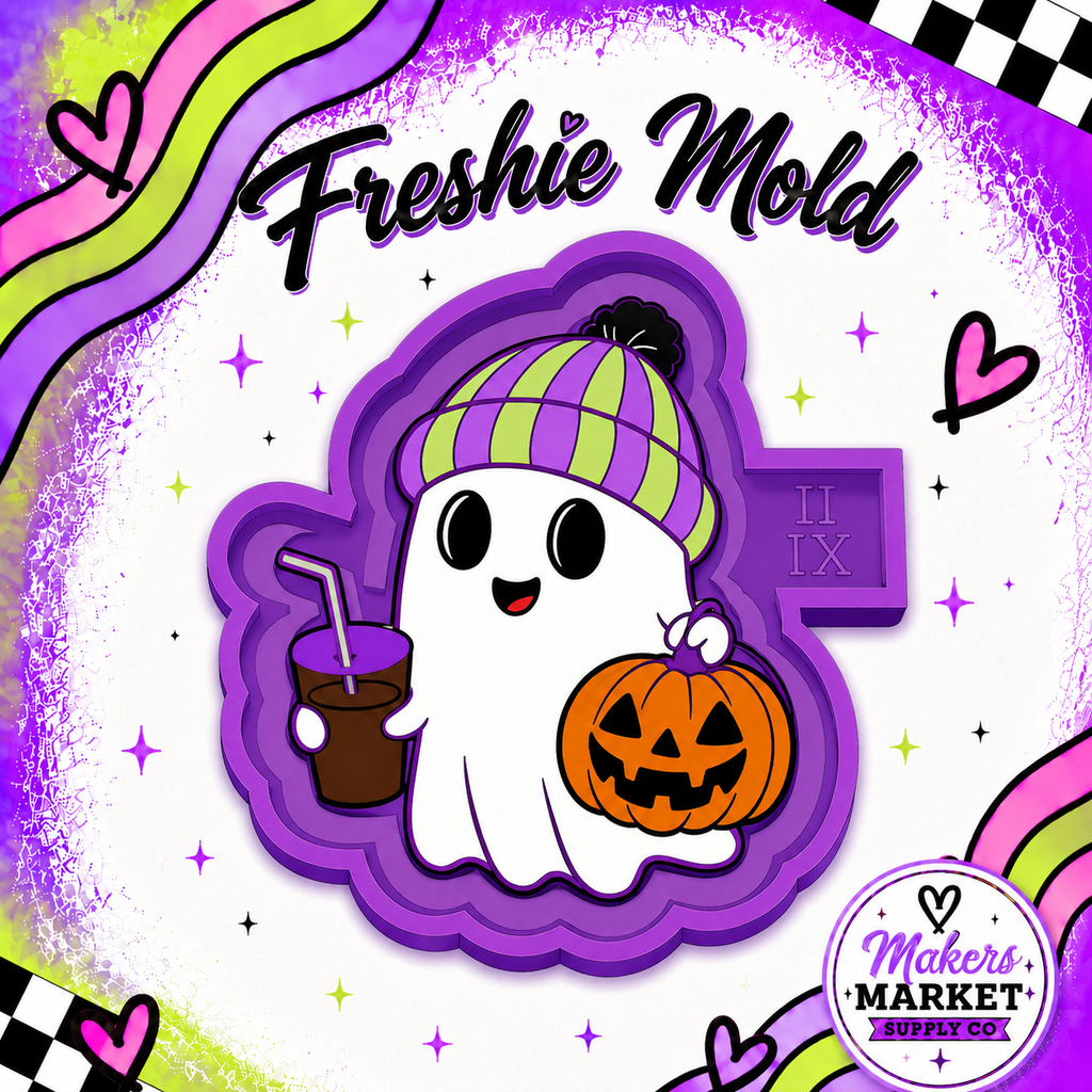 GHOST WITH COFFEE AND PUMPKIN FRESHIE MOLD