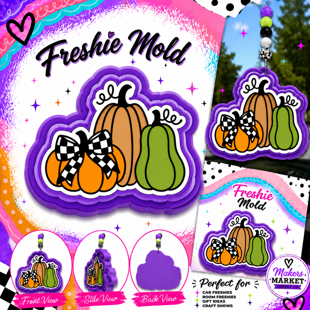 3 PUMPKINS  FRESHIE MOLD