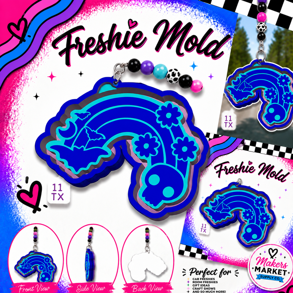 SKULL AND BAT RAINBOW FRESHIE MOLD