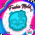 CUTE SKULL WITH FLOWER FRESHIE MOLD