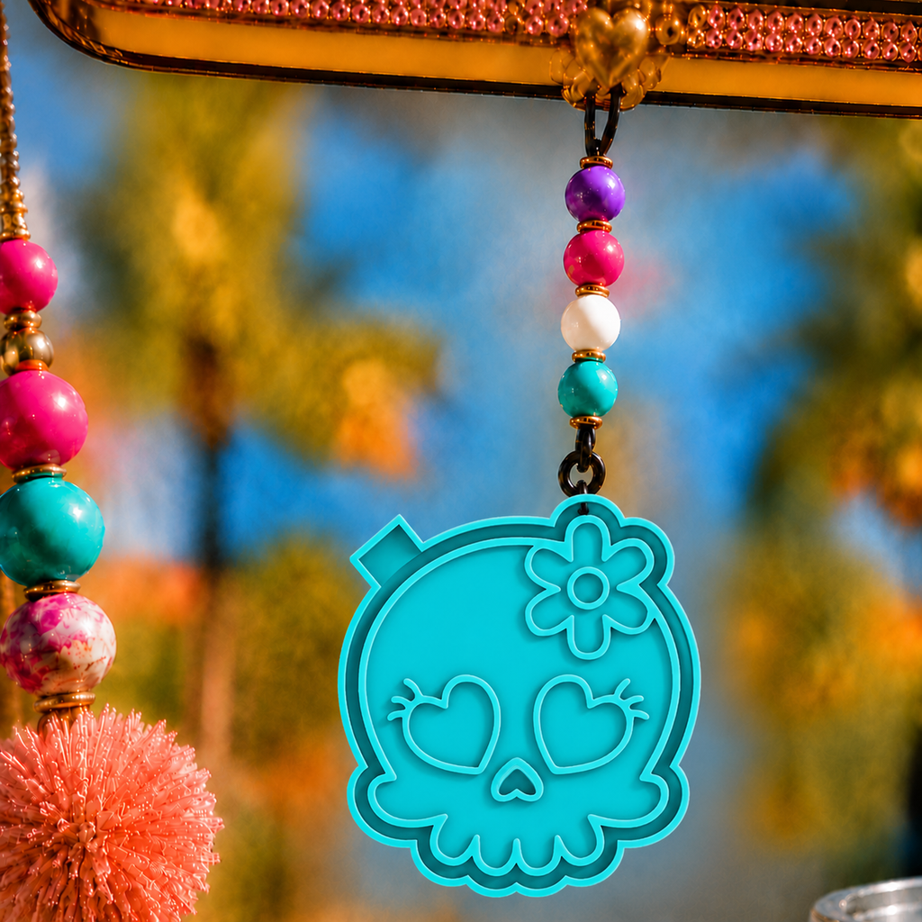 CUTE SKULL WITH FLOWER FRESHIE MOLD