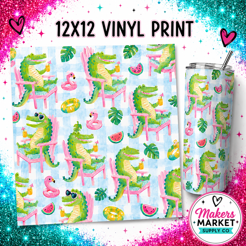Summer Gator Printed Vinyl