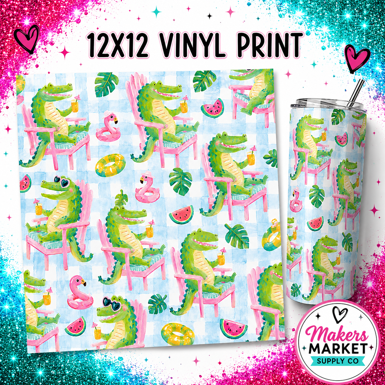 Summer Gator Printed Vinyl