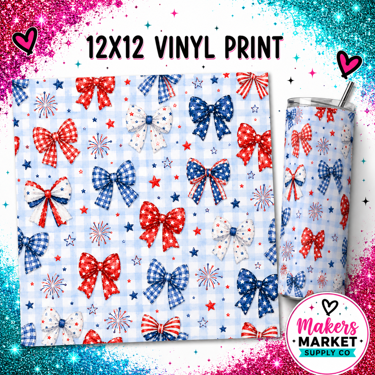 4th of July Bows Vinyl