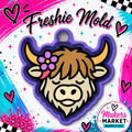 Highland cow with flower freshie mold