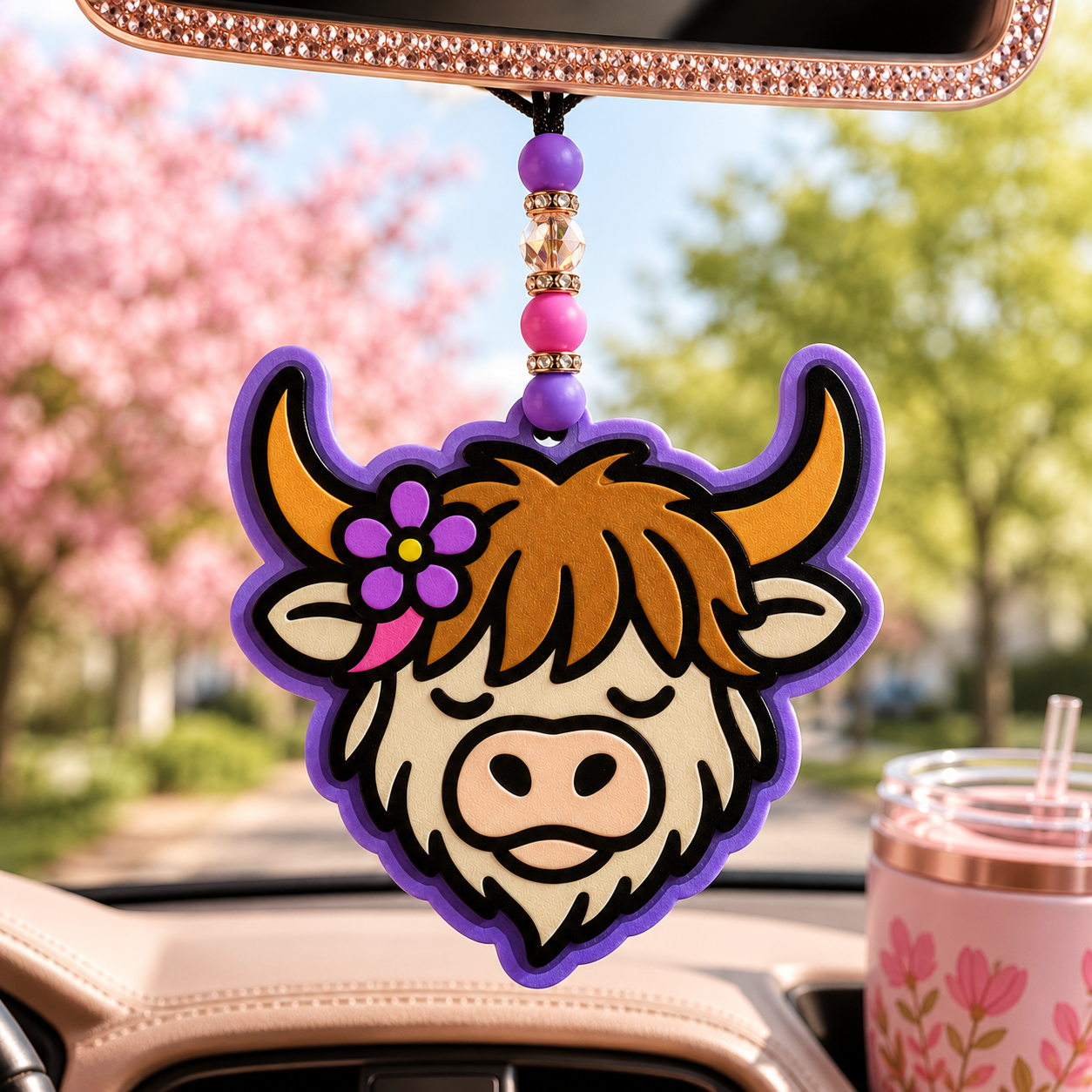 Highland cow with flower freshie mold