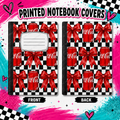Cola on checkered background printed note book cover