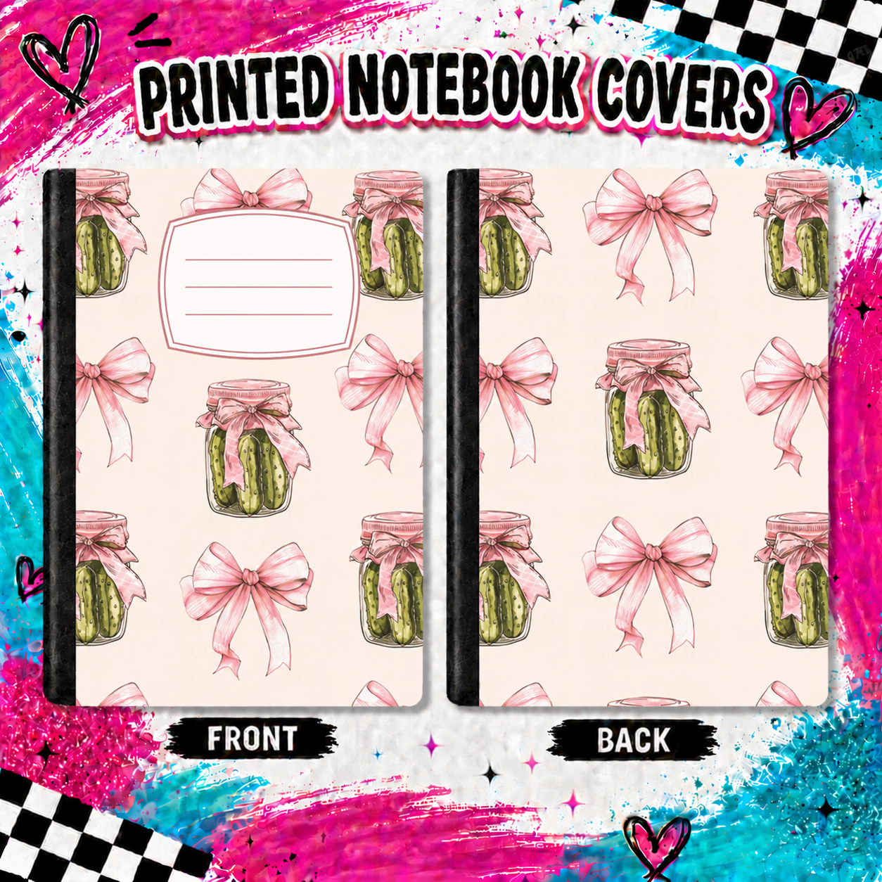 PICKLES AND BOWS  printed note book cover