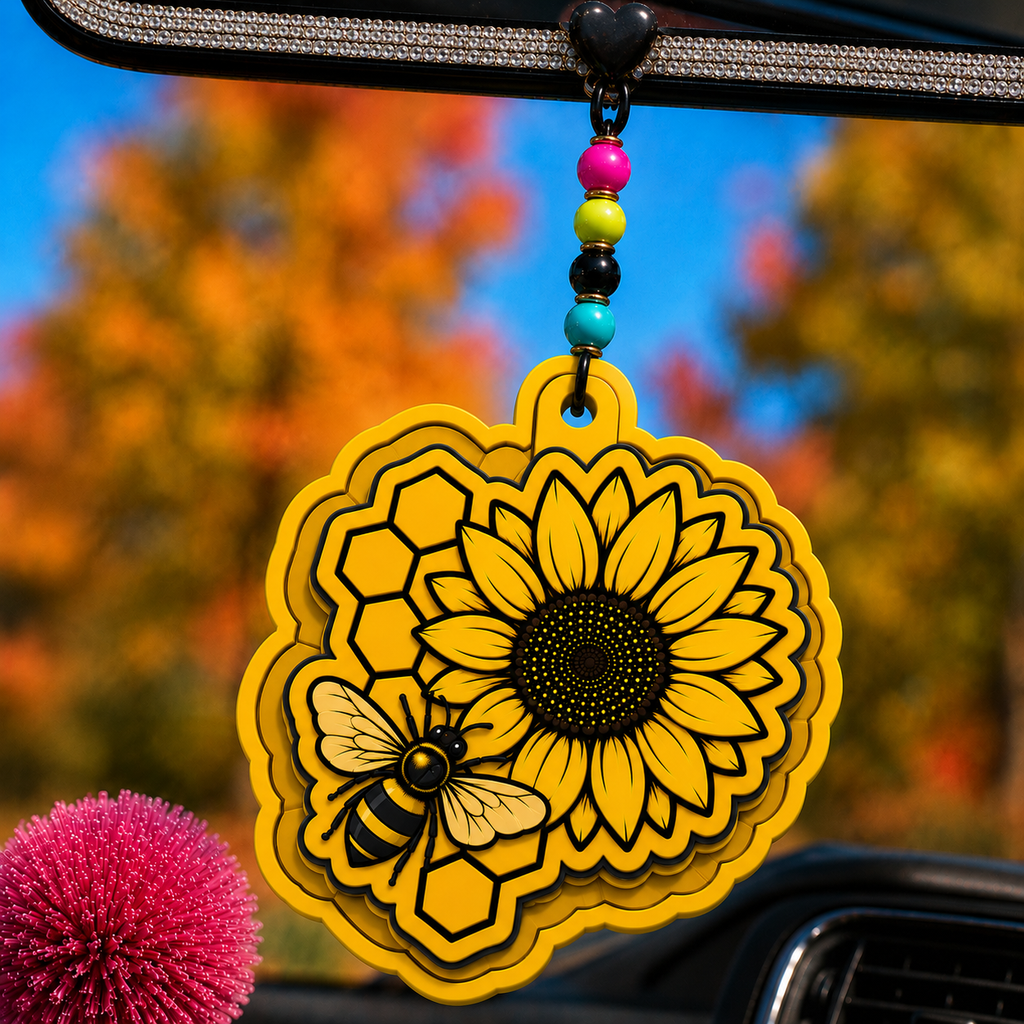 SUNFLOWER BEE HONEY COMB FRESHIE MOLD