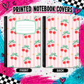 CHERRYS ON STRIPES  printed note book cover