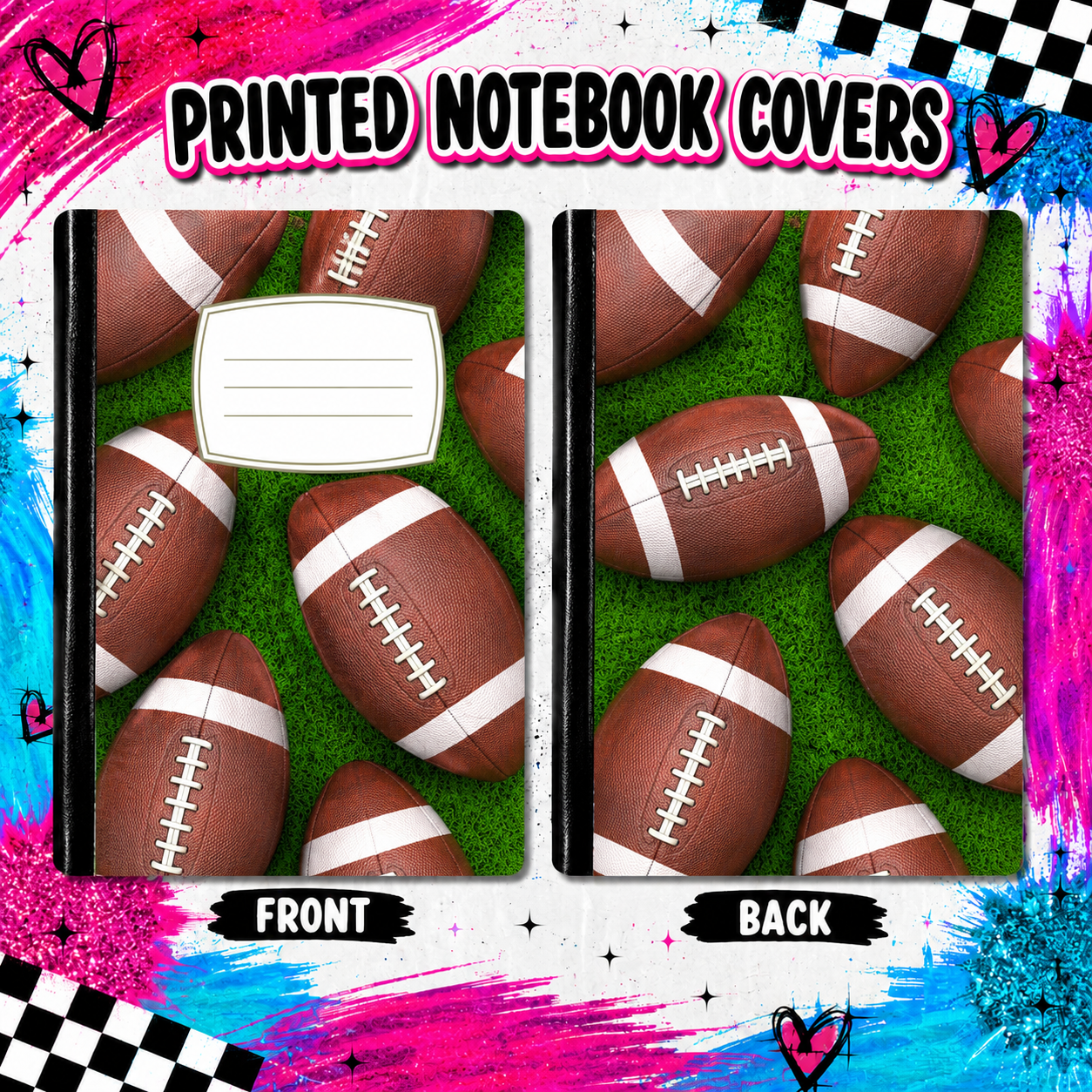 FOOTBALL printed note book cover