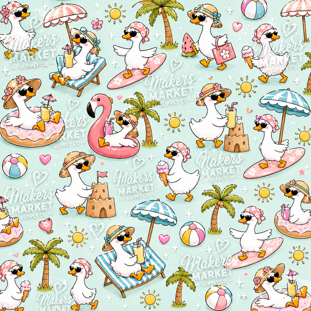 Summer Geese Pool Party Vinyl