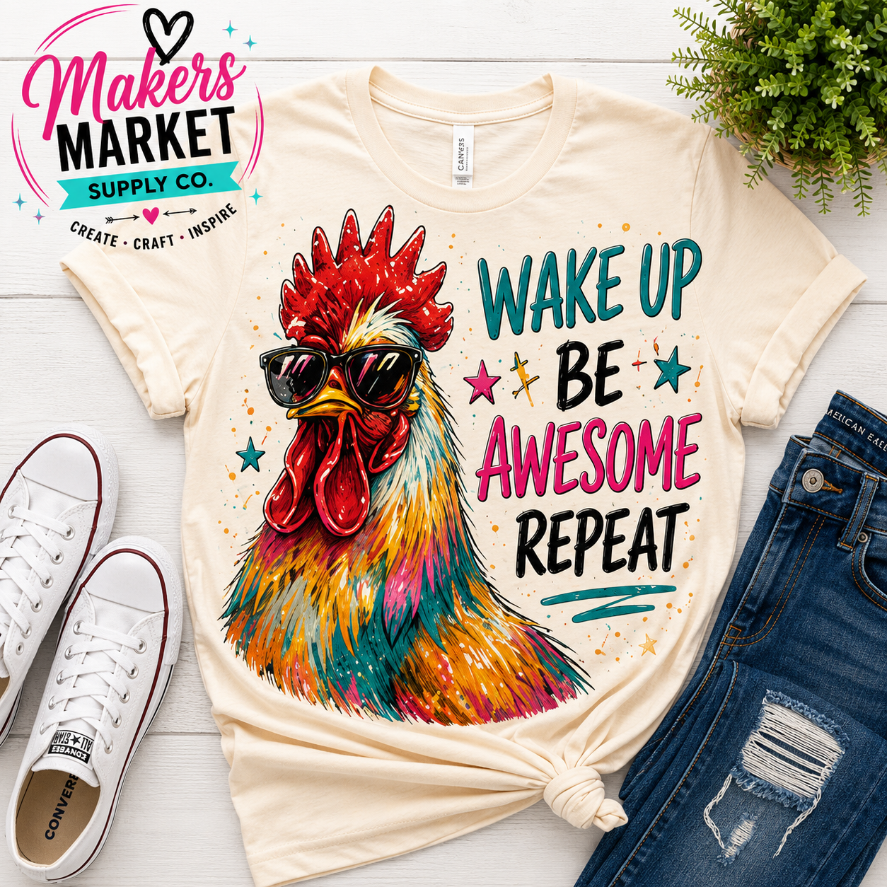 WAKE UP BE AWESOME REPEAT DTF TRANSFER